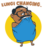 Lungi changing cartoon sticker Premium Vinyl Sticker