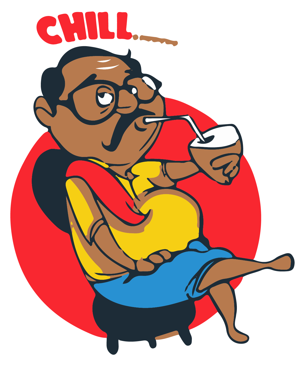 chill cartoon sticker Premium Vinyl Sticker
