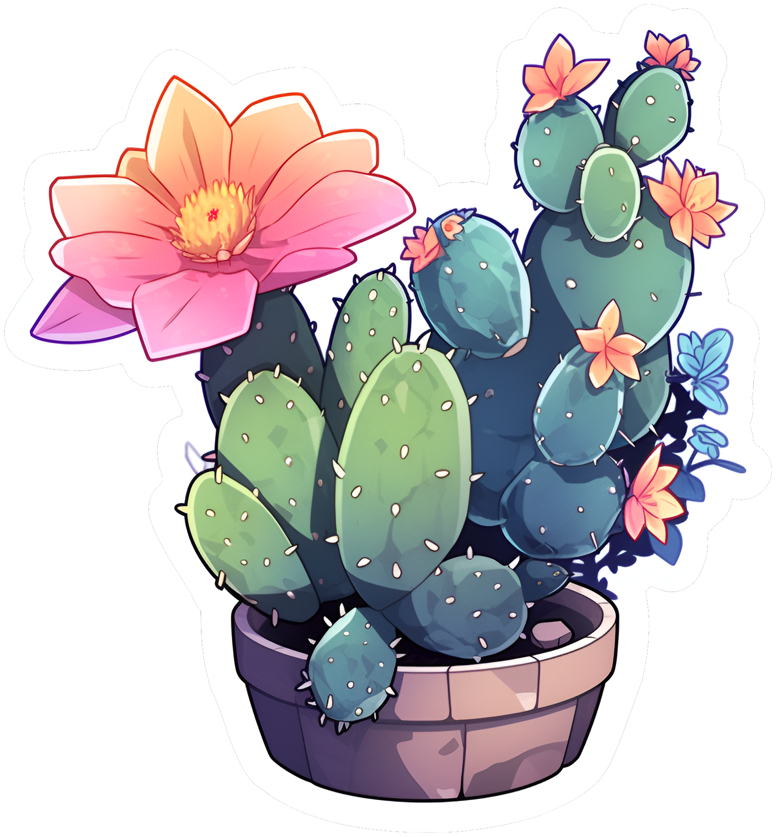 FLOWER POT STICKER Premium Vinyl Sticker