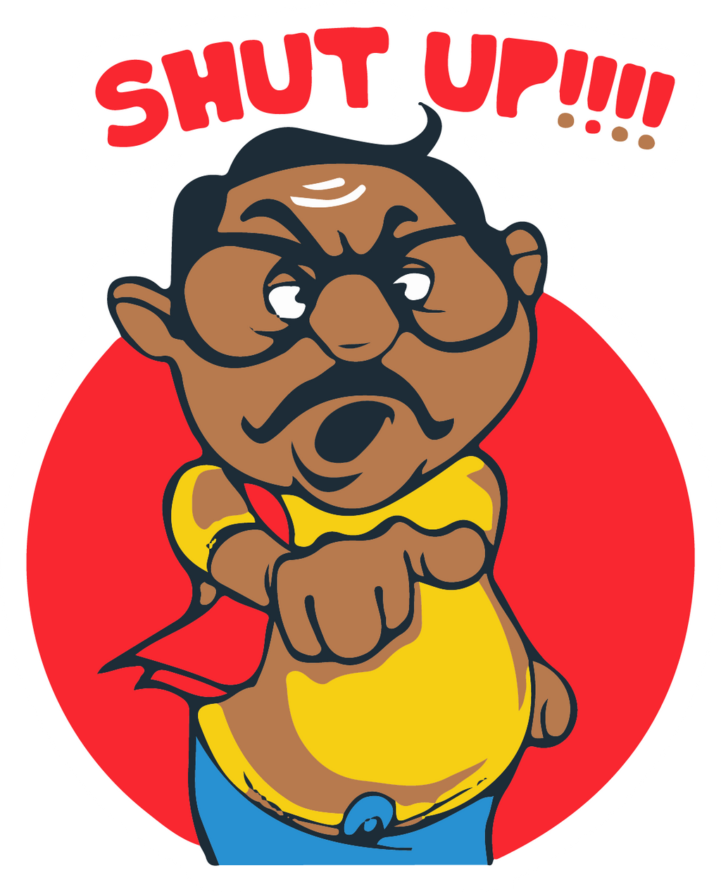 SHUT UP FUNNY CARTOON STICKER Premium Vinyl Sticker