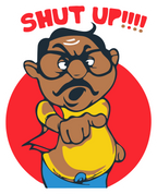 SHUT UP FUNNY CARTOON STICKER Premium Vinyl Sticker