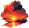 ORANGE SEA STICKER Premium Vinyl Sticker