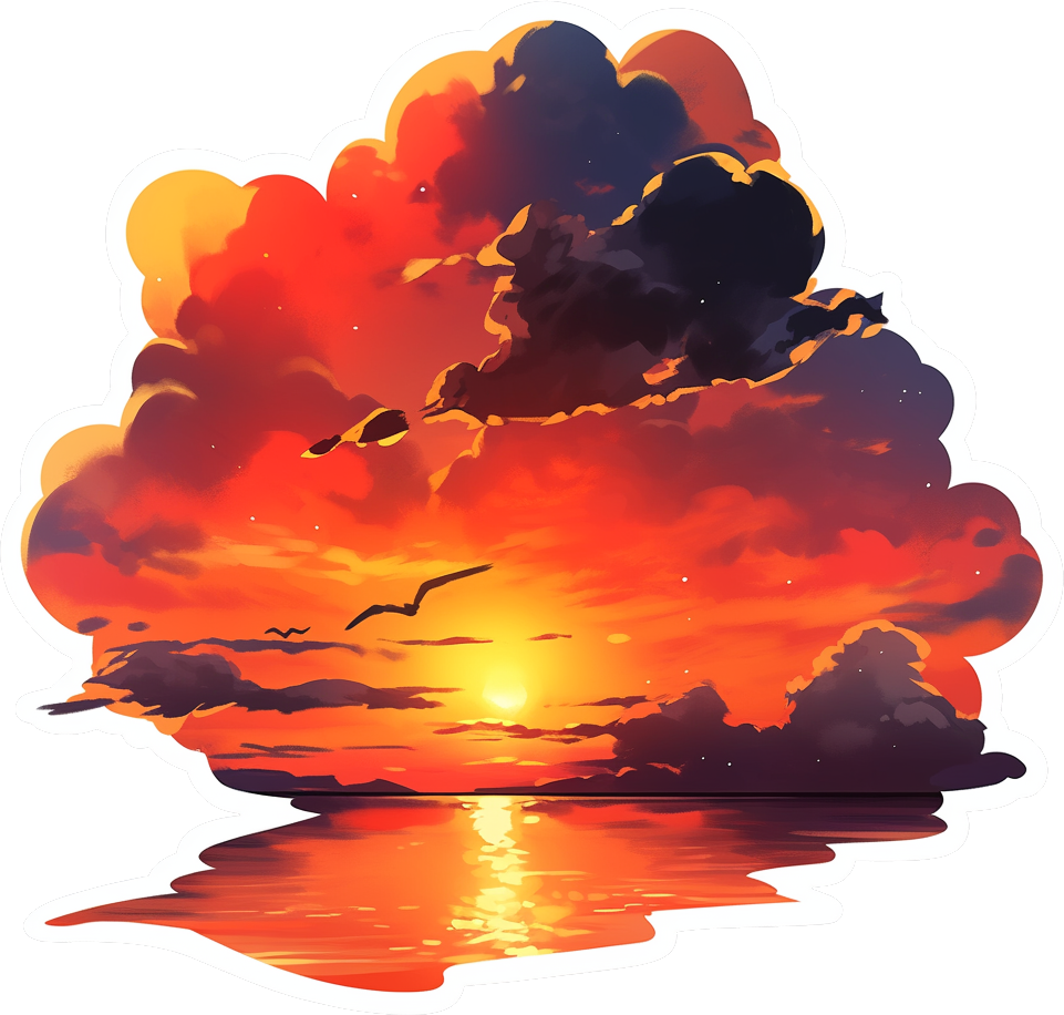 ORANGE SEA STICKER Premium Vinyl Sticker