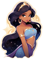 GIRL CARTOON STICKER Premium Vinyl Sticker