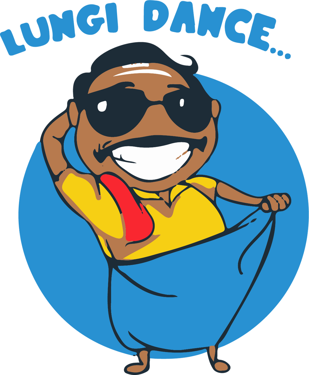 LUNGI DANCE FUNNY CARTOON STICKER Premium Vinyl Sticker
