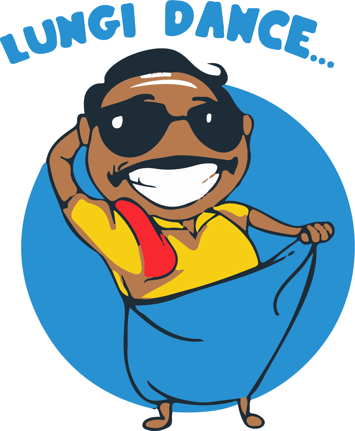 LUNGI DANCE FUNNY CARTOON STICKER Premium Vinyl Sticker