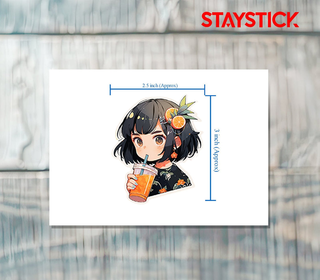 DRINK GIRL STICKER Premium Vinyl Sticker