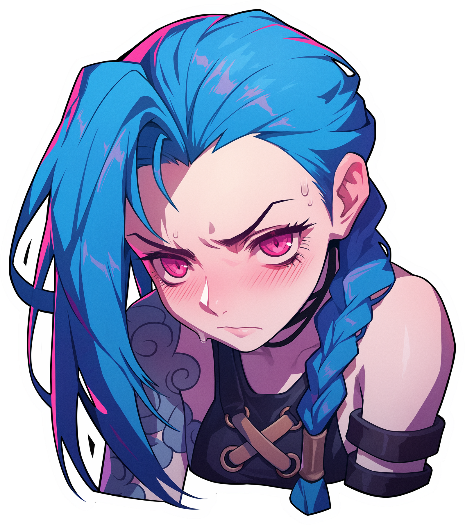 ANGRY GIRL STICKER Premium Vinyl Sticker