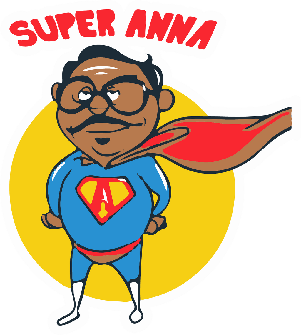 SUPER ANNA FUNNY CARTOON STICKER Premium Vinyl Sticker