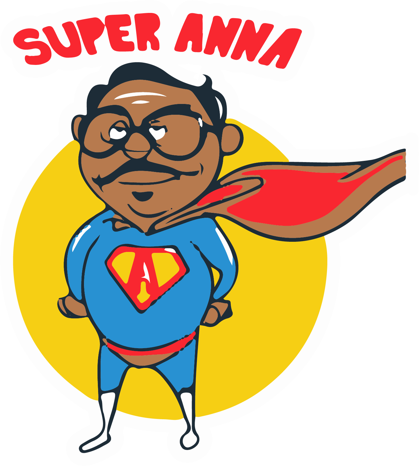 SUPER ANNA FUNNY CARTOON STICKER Premium Vinyl Sticker
