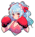 BOXING GIRL STICKER Premium Vinyl Sticker