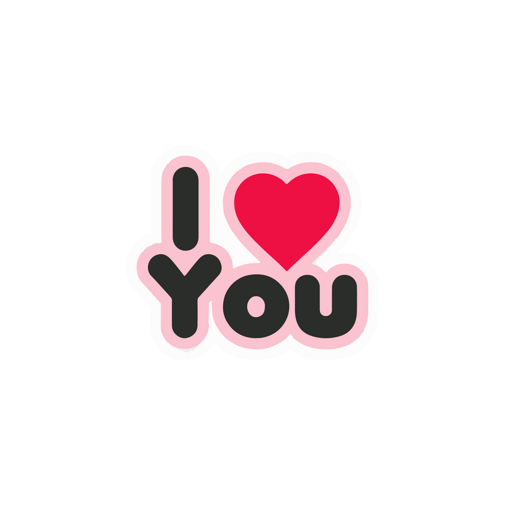 I LOVE YOU STICKER Metalized Sticker
