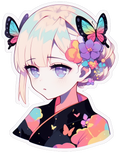 BUTTERFLY HAIR STICKER Premium Vinyl Sticker