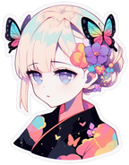 BUTTERFLY HAIR STICKER Premium Vinyl Sticker