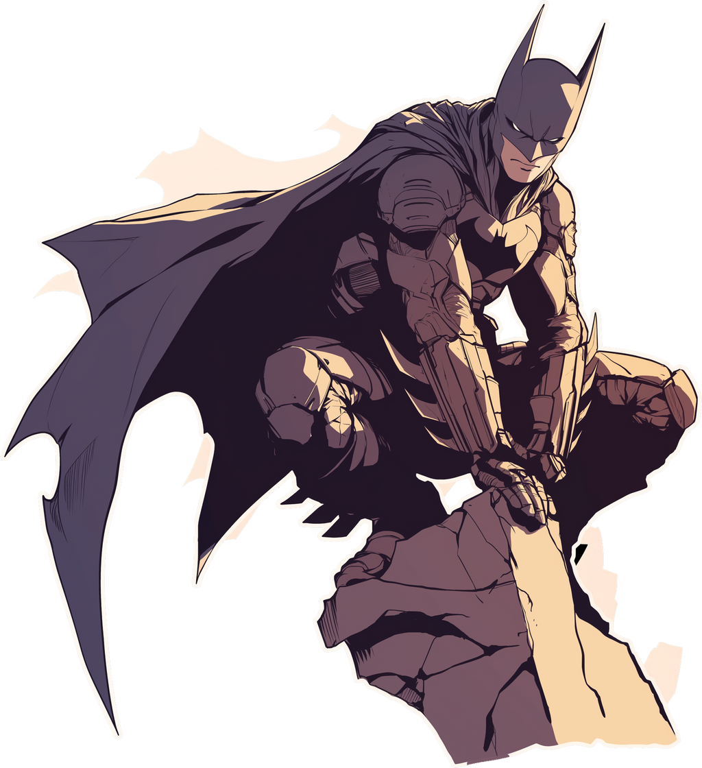 batman cartoon sticker Premium Vinyl Sticker