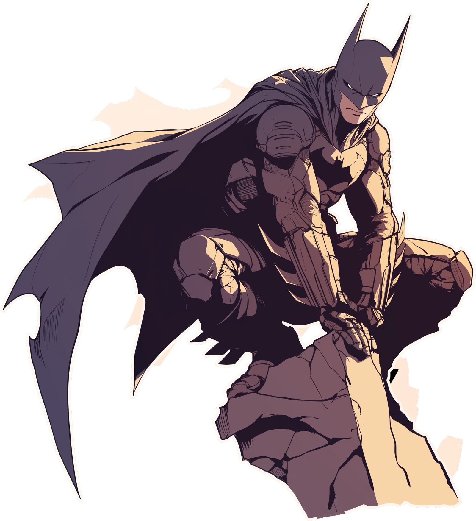 batman cartoon sticker Premium Vinyl Sticker