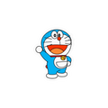Doraemon Waving Sticker Premium Vinyl Sticker