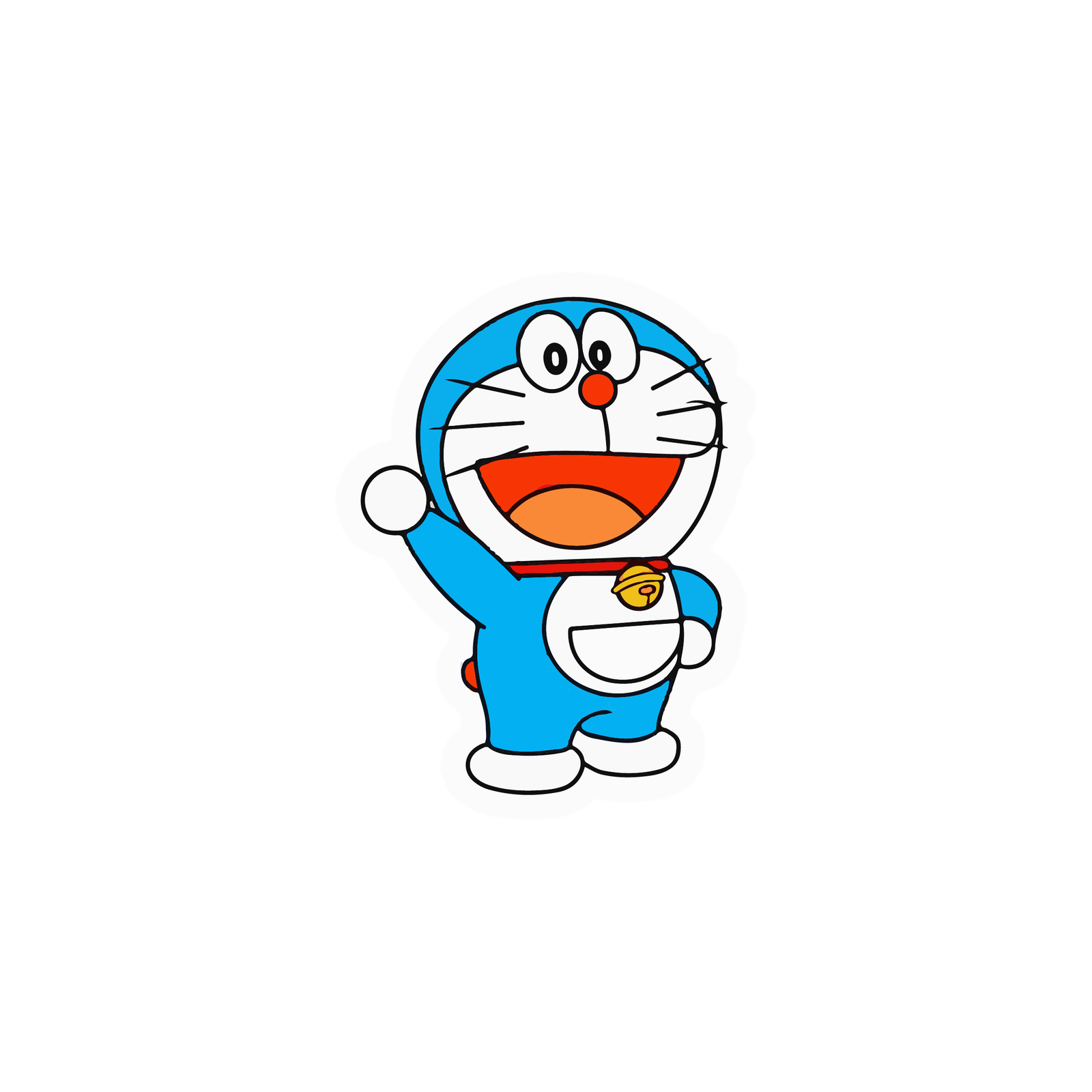 Doraemon Waving Sticker Premium Vinyl Sticker