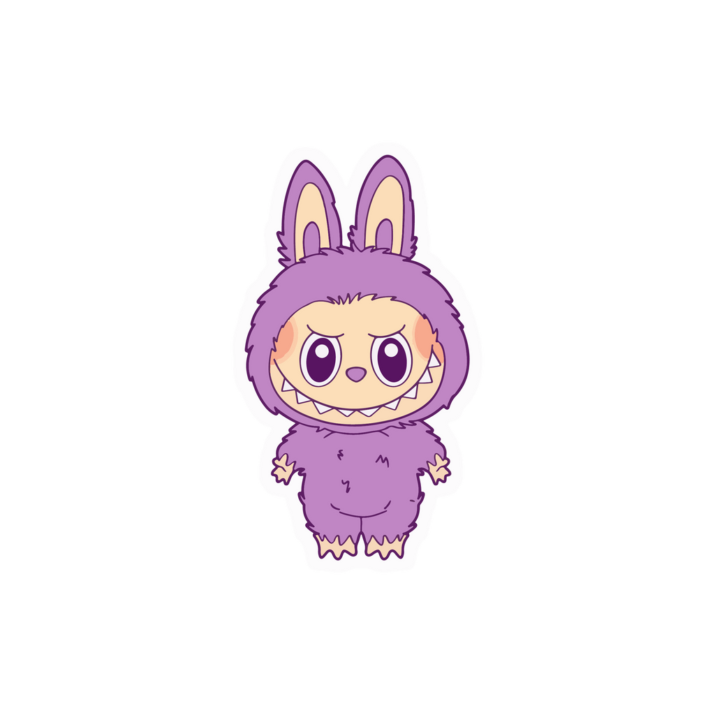 Cute Purple Monster Bunny Sticker Premium Vinyl Sticker