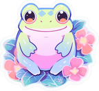 CUTE FROG STICKER Premium Vinyl Sticker