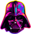 Colorful Darth Vader helmet design on a white background