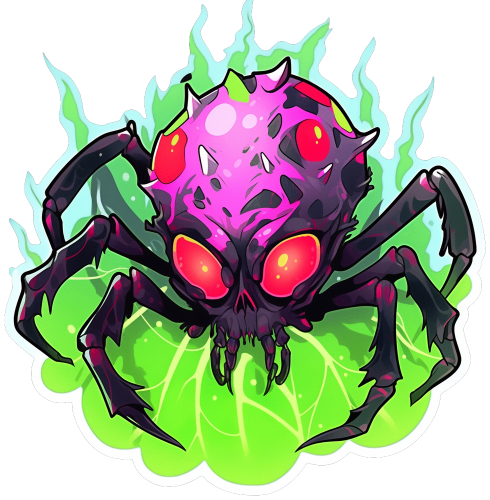 SPIDER SKULL STICKER Premium Vinyl Sticker