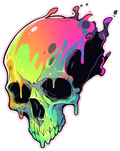 NEON SKULL STICKER Premium Vinyl Sticker