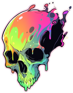 NEON SKULL STICKER Premium Vinyl Sticker