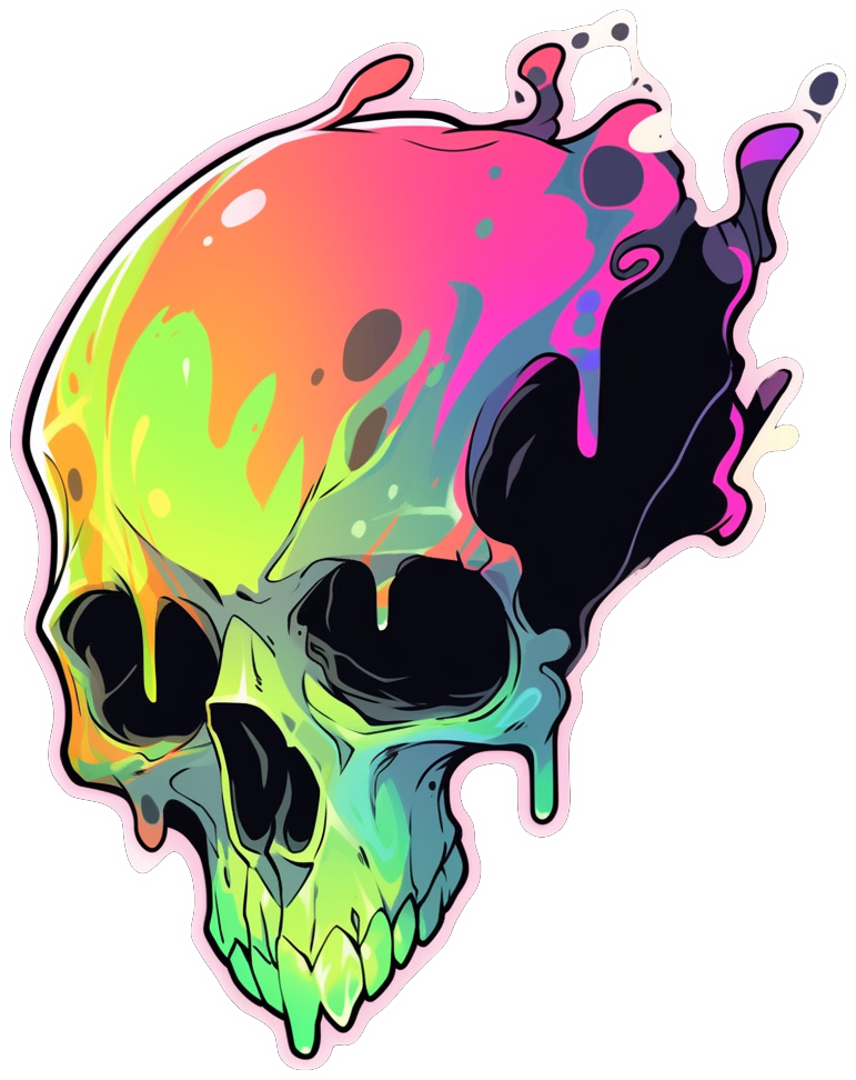 NEON SKULL STICKER Premium Vinyl Sticker