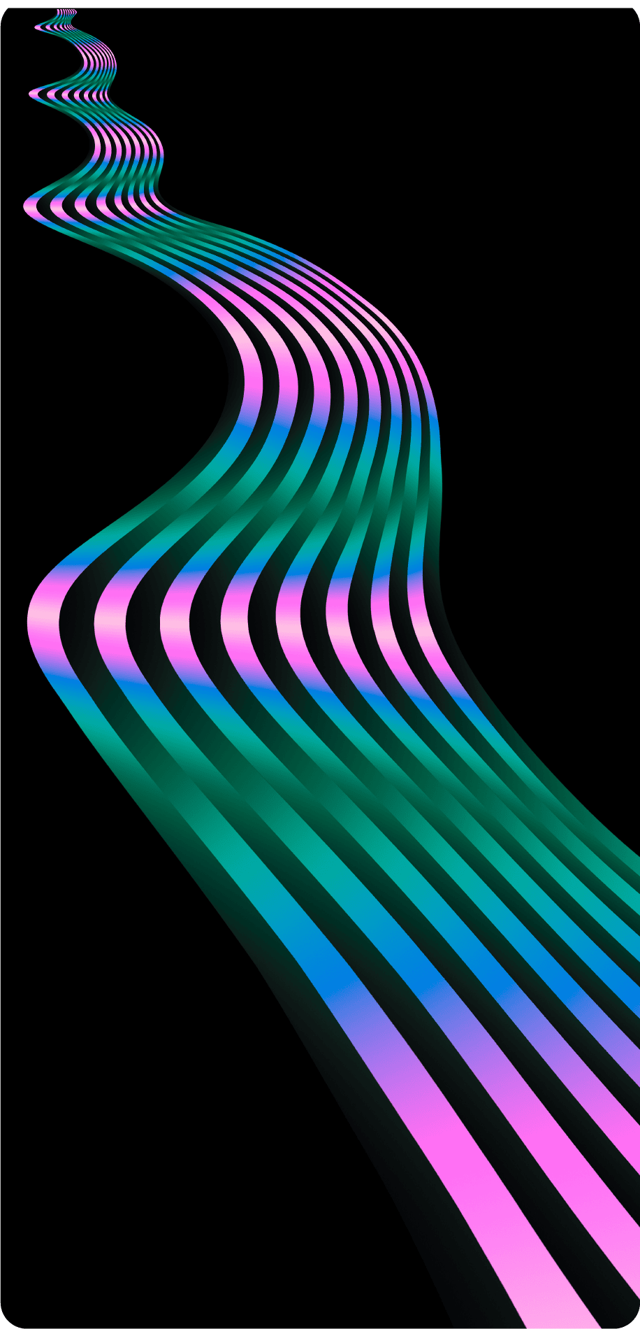 4 Neon Wave Mobile Sticker - Image 1
