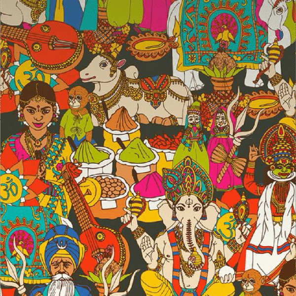 INDIAN CULTURE MOBILE STICKER