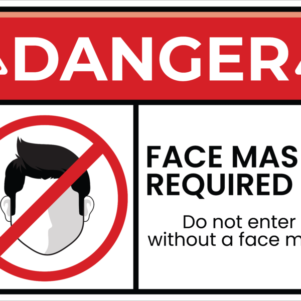 DANGER FACE MASK STICKER