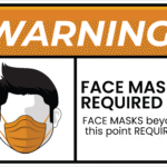 WARNING FACE MASK STICKER