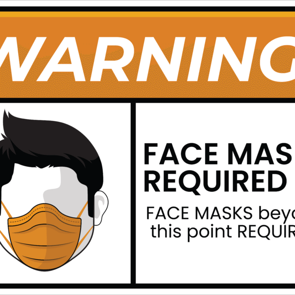 WARNING FACE MASK STICKER