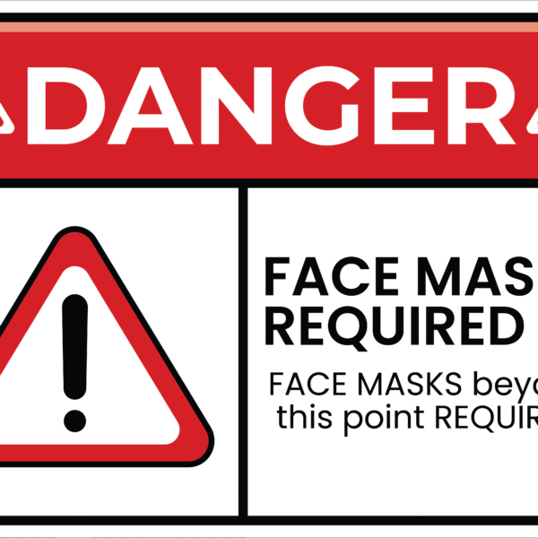 DANGER FACE MASK STICKER