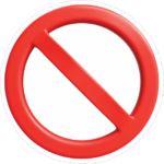 RED PROHIBITED STICKER
