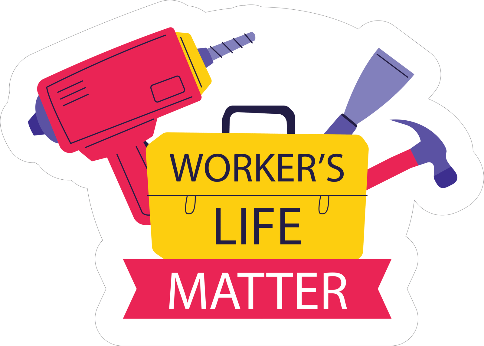 9 WORKER LIFE STICKER - Image 1