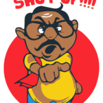 SHUT UP FUNNY CARTOON STICKER