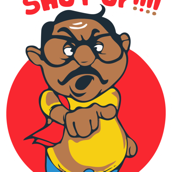 SHUT UP FUNNY CARTOON STICKER