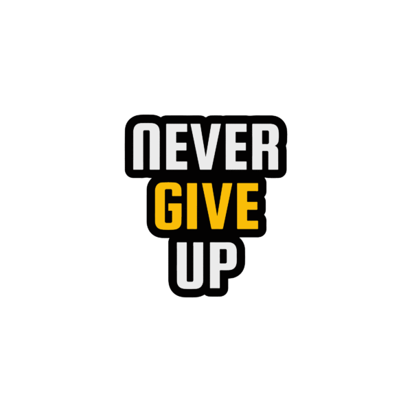 NEVER GIVE UP STICKER