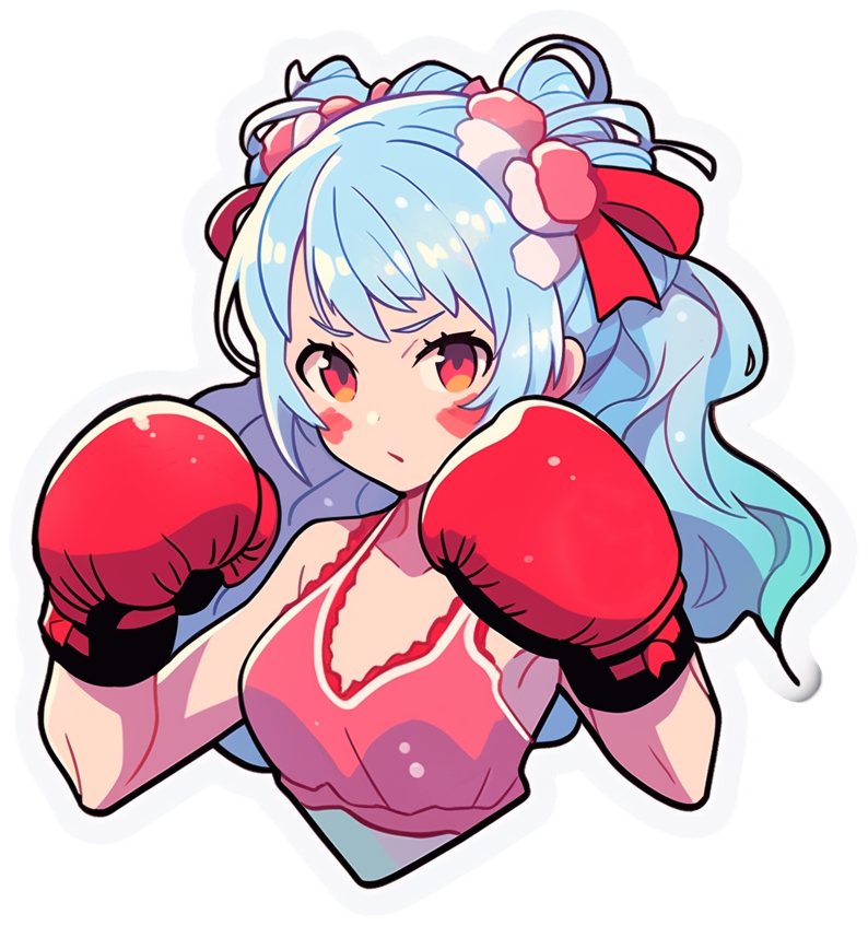 SS375545 BOXING GIRL STICKER - Image 1