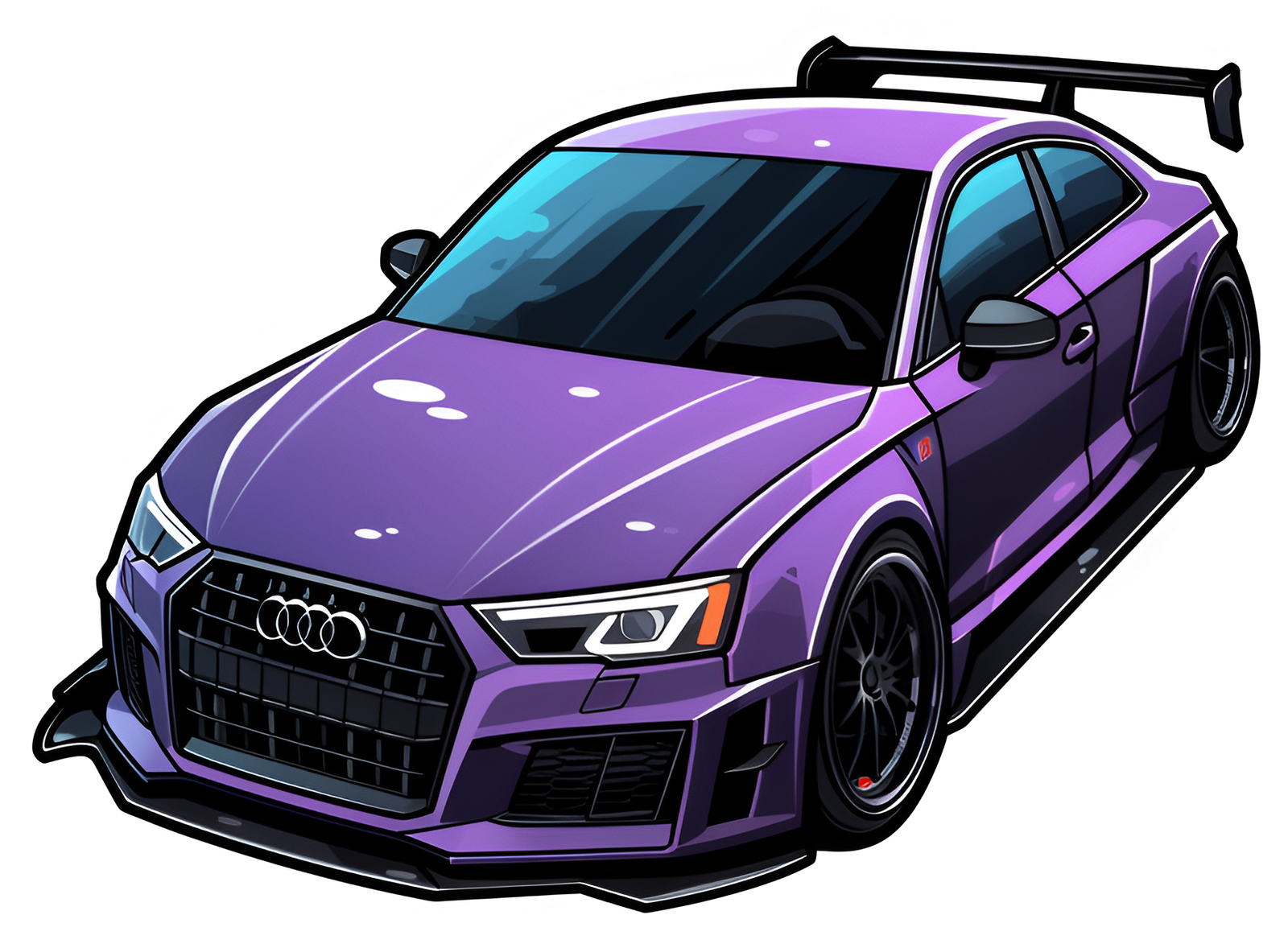purple-audi-rs3-sticker CAR STICKER - Image 1