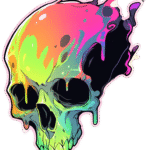 NEON SKULL STICKER