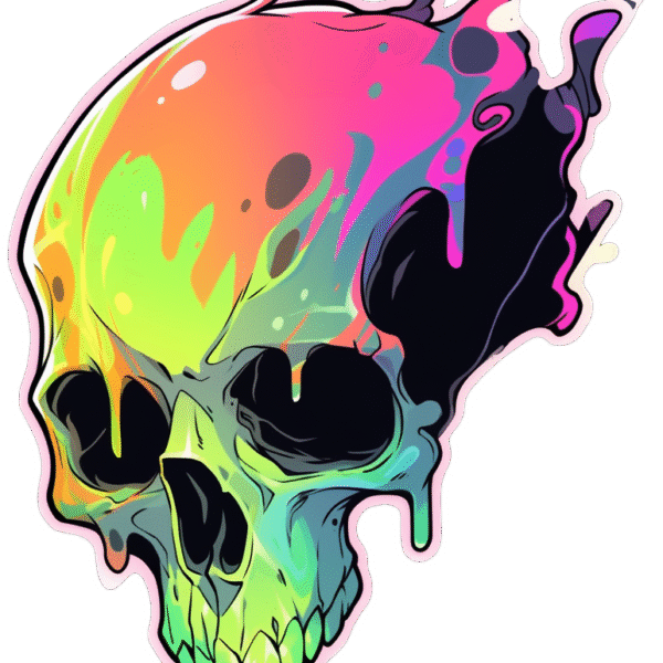 NEON SKULL STICKER