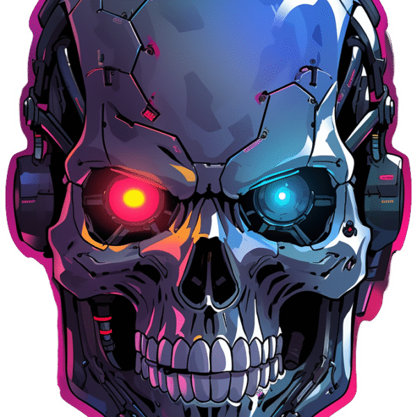 CYBER SKULL STICKER