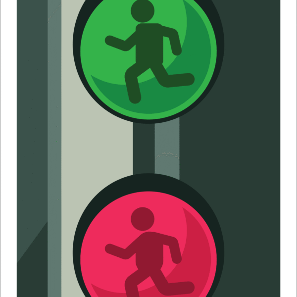 CROSSING SIGNAL STICKER