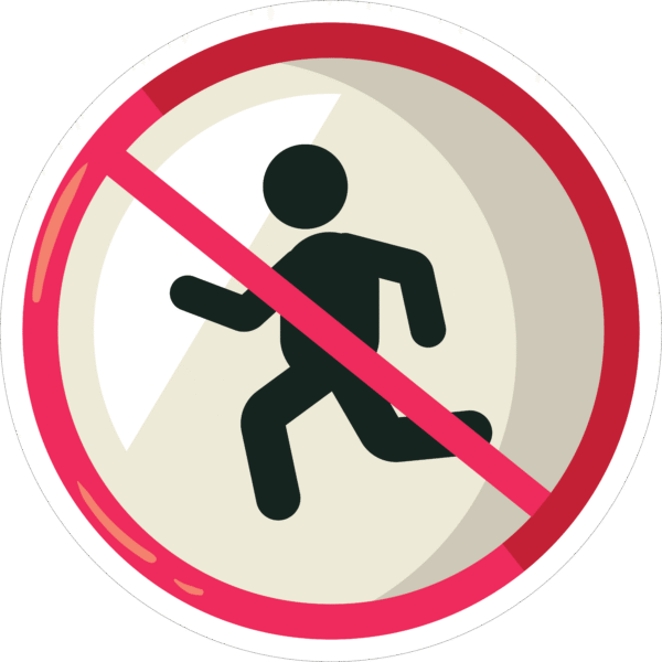 NO RUNNING STICKER