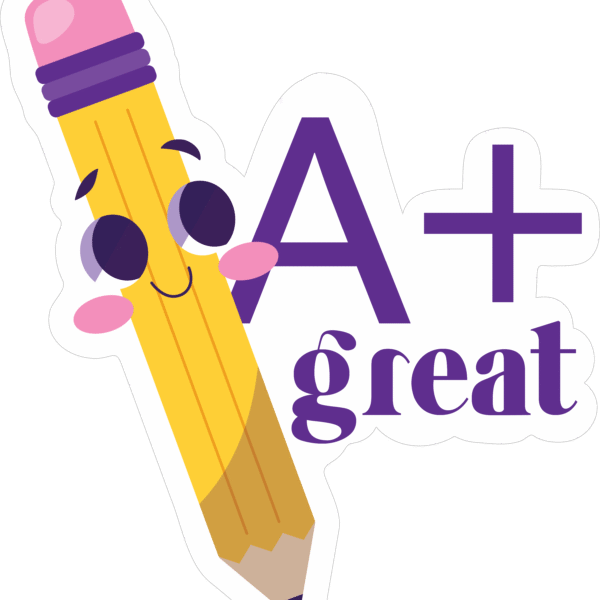 A+ Great Job Pencil Sticker