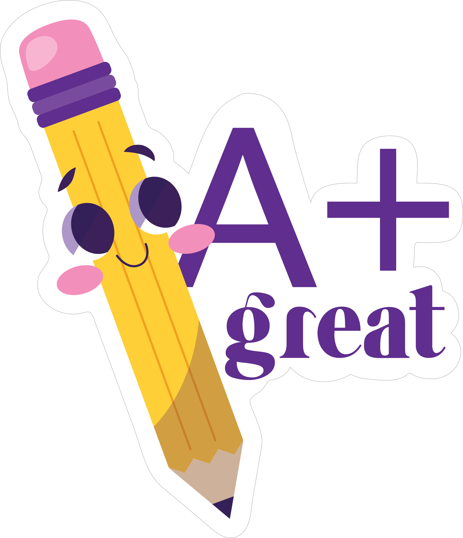 119 A+ Great Job Pencil Sticker - Image 1