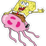 SpongeBob Jellyfishing Sticker